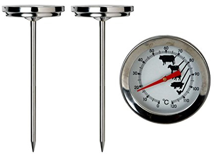 CrazyGadget Meat Temparature Thermometer Stainless Steel Dial Type for Beef Lamb Pork Poultry Roasts