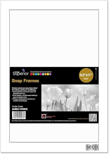 SECO SN8511WHITE, 25 mm, auf Gehrung, Schnapprahmen, 21,6 x 27,9 cm, Weiß, 10 Stück