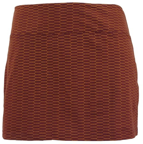 GURU SHOP Minirock aus Bio-Baumwolle, Hüftschmeichler, Organic Yoga | Elastischer Minirock, ideal für Lagenlook, Yoga, Strand, figurbetonend, weiches Material, Damenmode, stretch Passform.