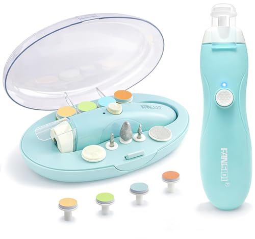 Fansidi Coupe-ongles rechargeable pour bébé avec moteur 8100 tr/min, contrôle de la vitesse en continu, sécurité d'arrêt de pression, charge de type C, lime à ongles électrique silencieuse pour
