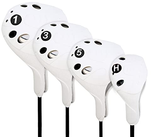 PGM Golfschlägerhaube für 4-fädige Fahrer, Fairway-Woods, Hybrid-Golfschlägerhaube mit Nr. Pins passend für übergroße Rechtshänder, waschbarer Bezug für alle Marken, Geschenk für Familie