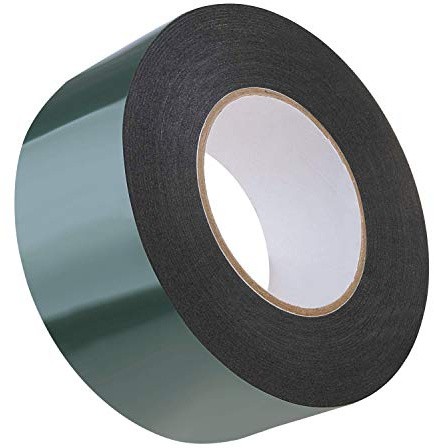 WooZuu Double Sided Tape Heavy Duty Mounting Tape 50MM x 50M, Black & Green | Wide Double Sided Sticky Foam Tape, Weatherproof Two Sided Self-Adhesive Tape for Number Plate, Car Trim, Home Decor, Office