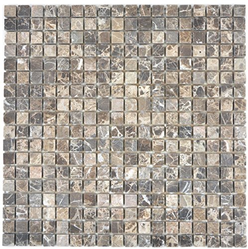 Mosaik Fliese Marmor Naturstein beige Castanao für WAND BAD DUSCHE KÜCHE FLIESENSPIEGEL THEKENVERKLEIDUNG BADEWANNENVERKLEIDUNG Mosaikmatte Mosaikplatte | 10 Mosaikmatten