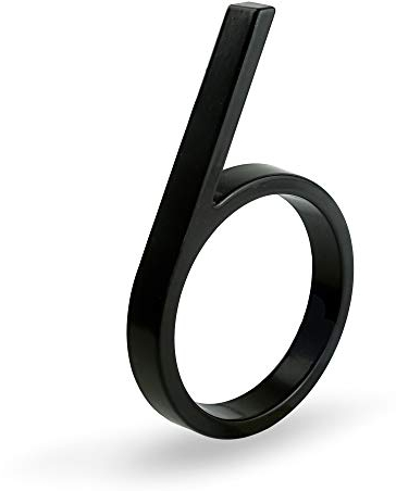 HASWARE Targa Con Numero Civico Galleggiante: 5 Pollici (12cm) Moderna Segnaletica Per Porte, Perfetta Per I Numeri Dell'Indirizzo Di Casa (6, Nero)