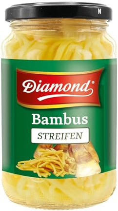 DIAMOND Bambusstreifen, eingelegtes Asia Gemüse im Glas, geeignet für Wok-Gerichte, low carb - 6 x 330 g