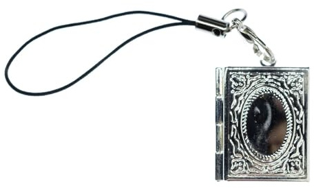 Miniblings Medaillon Buch Foto Medallion Handyanhänger Aufklappen Fotos DIY Erinnerung silber - Handmade Modeschmuck I Anhänger Handyschmuck Schlüsselanhänger