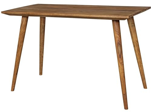 FineBuy Esstisch 120 cm Sheesham Massivholz Rechteckig, Rustikal