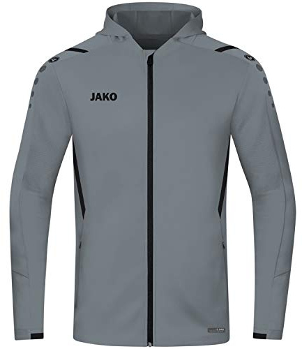 JAKO Träningsjacka för män, utmaning med huva, träningsjacka utmaning med huva Stångskruv/svart L