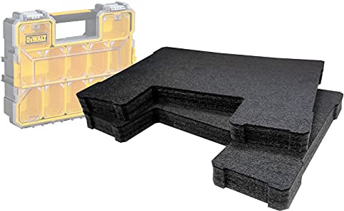 Shadow Foam Inserts for Stanley FatMax Pro Organiser & DeWalt Pro Organiser [Black 30mm Twin Pack] Easy Peel Foam | for Tools, Power Tools and Tool Organisation
