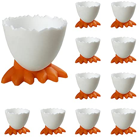 Egg Cups Cartoon Egg Holders Soft Hard Boiled Egg Cups for Breakfast Brunch Soft Boiled Egg (White)