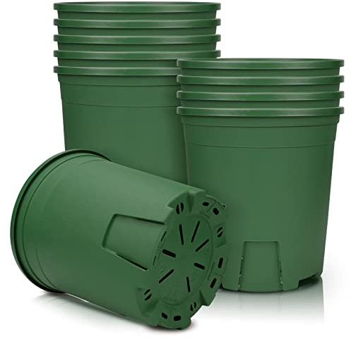 Muzhira Macetas,14.2cm 5pcs Plantador Plastico con Orificio de Drenaje, Control de Raíces, para Plantas de Bonsái de Interior Exterior Jardín - Verde