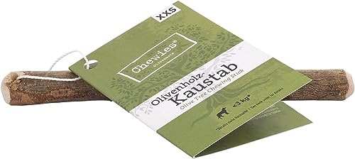 Chewies Kau-Knochen Hunde-Spielzeug aus Olivenholz, 100% natürliches Hundezubehör, Kauspielzeug Hund bis 3kg Größe XXS