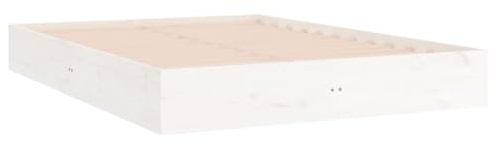 vidaXL Massivholzbett Bettgestell Lattenrost Doppelbett Bettrahmen Bett Schlafzimmerbett Holzbett Schlafzimmermöbel Weiß 120x200cm