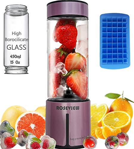 mini Frullatore portatile smoothie maker bottiglia con bicchiere juice usb frullatori portatili miglior ricaricabile mixer elettrico blender migliore piccolo (Viola)