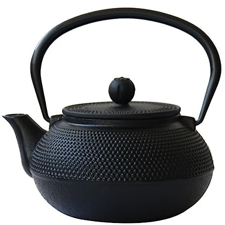 Teiere, teiera in ferro nero in ghisa stile giapponese, teiera con filtro per tè sfuso e bustine di tè 900 ml