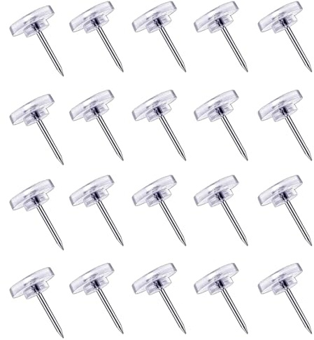 150 Count Push Pins, Clear Thumb Tacks, Flat Thumb Tacks Steel Point and Clear Plastic Head Pushpins, Transparent Thumbtacks for Cork Board Bulletin Boards for School, Office, Cork Board,Wall Hanging,