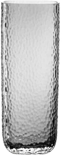 Leonardo Home Martello Vase, 1 Stück, vielseitige Vase, stilvolles Dekorationsstück mit haptischer Oberfläche, Zeitlose Pflanzenvase, einzigartige Blumenvase, Höhe 26,5 cm, grau, 033199