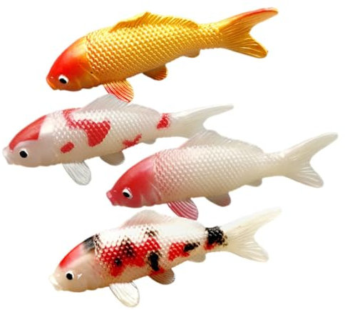 FUNOMOCYA 4 Stücke Lebensechte Simulierte Fisch Tank Dekorationen Realistische PVC Aquarium Ornamente Fisch Für Home Küche