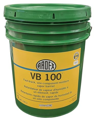 Ardex VB 100 Ready-to-use, One-Component, Fast Drying Vapor Barrier, 5 Gal (19 L) Pail, for Absorbent Concrete Floor Coverings on Interior Walls, for Shower Flooring Underlayment