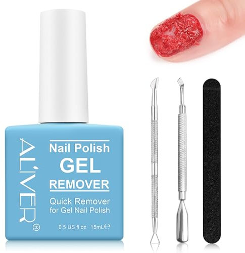 Magic Solvente per Smalto Semipermanente, Remover Semipermanente Unghie Gel Shellac, Rimuovi in 5 Minuti, Non fa Male Alle Unghie, Con Lime per Unghie e Raschietti per Smalto e Spingi Cuticole, 1 Pcs