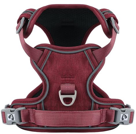 COMSLE Anti-Zug-Hundegeschirr Klein Mittel Groß Hund, Rot S