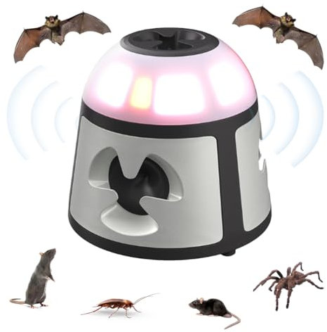 WRQIOO Mäuse Vertreiben, 360° Ultraschall Mäuseabwehr, Ultraschall Gegen Mäuse Und Ratten, Plug In Ultraschall Rattenabwehr mit LED, für Innen Schutz und Schädlingsbekämpfer