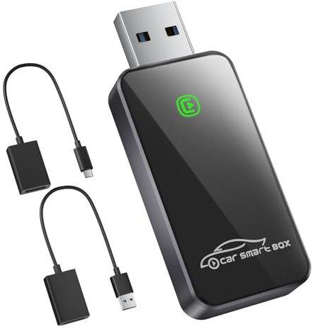 SALCAR Adattatore wireless CarPlay per iPhone – 2025 Aggiornamento | Wireless CarPlay USB Dongle per auto | Stabile e senza interruzioni | Compatibile con iOS 10+ e veicoli con CarPlay di fabbrica