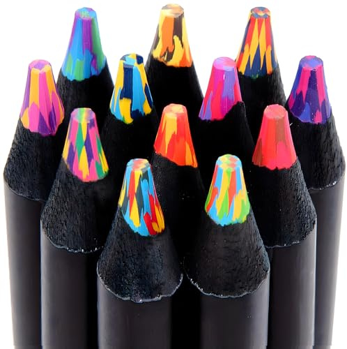 MOTIBACK Buntstifte, 12-teilige Regenbogen-Malstifte für Kunstbedarf, Geschenke für Künstler, Schultüte Füllung
