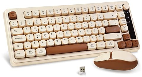 Bangsanth Wireless Keyboard and Mouse Combo, 2.4GHz Connection, RGB Backlit Keyboard, Quiet Click Wireless Mouse, UK Layout, Comfortable Right-Handed design, Minimalist Design for PC/Office/Gaming