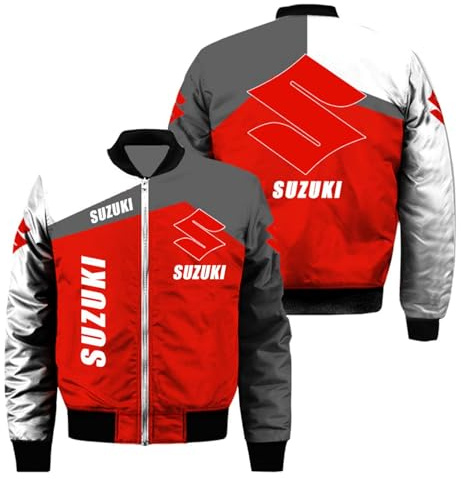 TZPTZNVF Vestes Aviateur 3D À Fermeture Éclair Intégrale Pour Hommes SU.ZU.K.I Coupe-vent Universitaire D'extérieur Épais Sans Capuche Vêtements Cargo-C||m