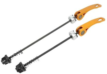 Milageto Set di perni a sgancio rapido per Bici Anteriori e Posteriori, per mozzi Ruota per Bici da Strada e da Montagna, Set di Assi di Ricambio, Accessori, Oro