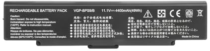 Matesk VGP-BPS9B Battery for Sony VAIO VGN-AR520E VGN-AR53DB VGN-AR54DB VGN-AR550E VGN-AR55DB VGP-BPS9A VGP-BPS9/B VGP-BPS9A/B VGP-BPS10 Vaio VGN-CR VGN-NR 11.1V 4400mAh