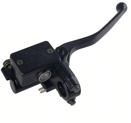 Generisch 1x Bremspumpe Bremszylinder Bremshebel rechts 22 mm Durchmesser Universal Motorrad Roller Quad ATV Schwarz