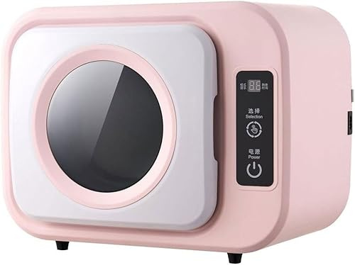 Mini ventilerad torktumlare, 300W torktumlare, bärbar frontsteriliseringstorktumlare med avtagbart foder i rostfritt stål och 3 värmeinställningar, överhettningsskydd, 1 kg kapacitet(PINK)