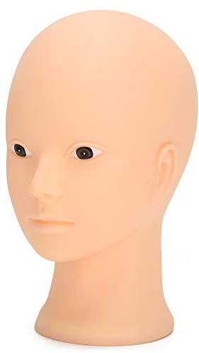 HUSHUI Tête de Mannequin, Tête de Formation au Maquillage avec PVC Souple pour Affichage de Perruque, Tour de Tête de 49 Cm (Aucun style de maquillage)