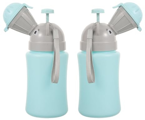 FRCOLOR Orinal Portátil para 2 Piezas Urinario Masculino a Prueba de Derrames de Silicona Orinal de Viaje Reducido para Coche y Camping Baño Móvil para Entrenamiento Infantil
