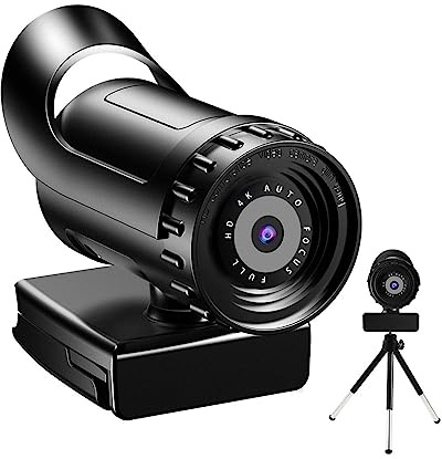 LLAWQSM Webcam, Webcam Full HD 4K 2K 1080P caméra Web avec Microphone USB Cam for Diffusion en Direct PC Ordinateur vidéo Mini(2k)