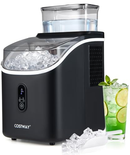 COSTWAY Máquina de Hielo para Encimera con Depósito Externo, 15 kg/Día (Negro)