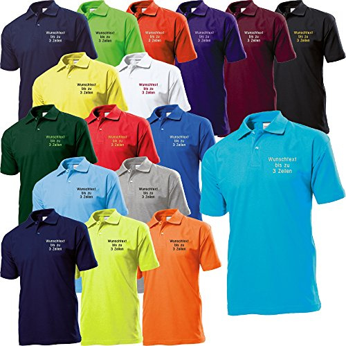 Nashville print factory Poloshirt Bestickt mit Name – personalisiertes Polo Shirt Herren Damen | Baumwolle Piqué Unisex XS–5XL Freizeit Arbeit individuell