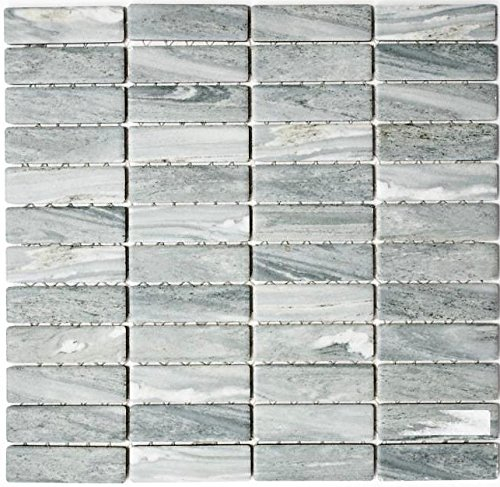 Piastrelle in ceramica per mosaico, effetto pietra, grigio, per pareti, bagno, WC, doccia, cucina, piastrelle e pannelli a mosaico