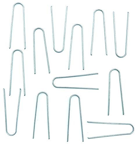 Pack 40 - U-shaped Garden Securing Pegs for securing artificial grass weed fabric landscape netting ground sheets fleece 1.5 4cm Galvanised - 1.5cm Wide (1)