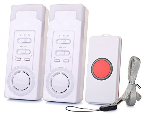 Wireless Caregiver Smart Personal Pager System Emergency Care Alarm Call Button Doorbell Nurse Alert System -500+ft Operating Range (2 in 1)