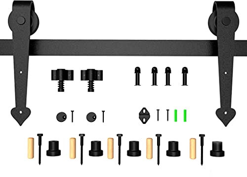 167cm/5.5FT Schiebetürbeschlag Set Schiebetürsystem Zubehörteil schiebe türe Schiebetür schiebetürbeschlag set/sliding barn door hardware Heart Hangers