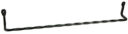 Hand Forged Wrought Iron Wall Mounted Towel Holder Primitive Decor 25 inch