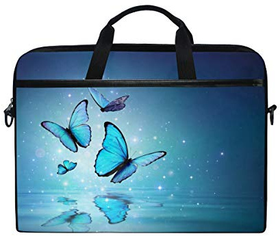 BKEOY Laptopväska vacker 3D fjäril på vatten laptopfodral fodral fodral 13 tum till 15,6 tum, flerfärgad, En storlek