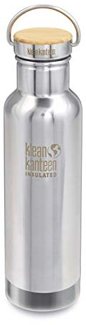 Klean Kanteen Reflect Vacuum Insulated Trinkflasche mit Stainless Unibody Bamboo Cap Mirrored Stainless 592ml/20oz