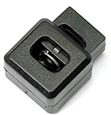 Flyshop Federstopper aus Kunststoff, 50 Stück, Einzellöcher, quadratischer Block, Kordel, Knebelknöpfe, Schwarz #816