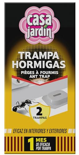 CASA JARDÍN | Trampa para Hormigas | Pack de 2 Trampas | 2 Meses de Duración por Trampa | Gel de Cebo Profesional para Interiores y Exteriores