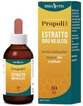 ERBA VITA Propoli EVSP® Estratto Idro No Alcol integratore alimentare solubile e biodisponibile, senza alcol - 30 ml
