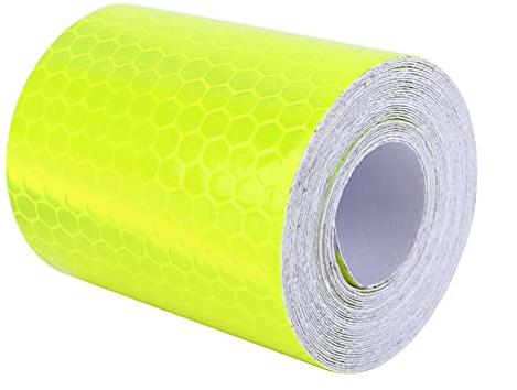 Joyzan 5 cm X 3 m Ruban Réfléchissant Fluorescent, Rubans D'avertissement de Sécurité Étanches Bande Réfléchissante Autocollante Haute Visibilité Auto-Adhésifs pour Marquer Zones Objets Véhicules